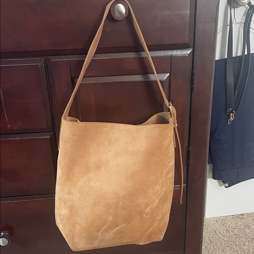 Tan Suede Shoulder Bag